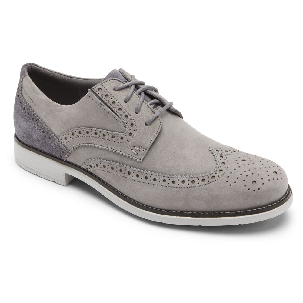 Rockport Mens Total Motion Classic Dress Wingtip - Sneakers Grey - TYO846952